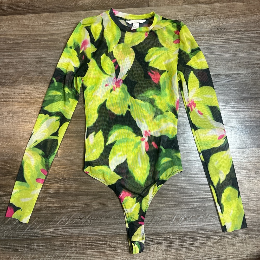 H&M Floral Long Sleeve One Piece